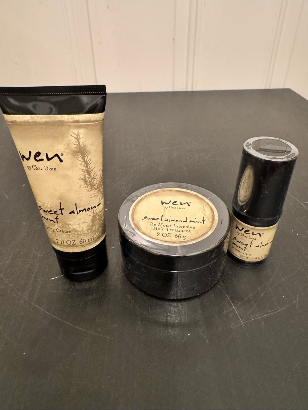 Wen By Chaz Dean Sweet Almond Mint Travel Size Hair Bundle